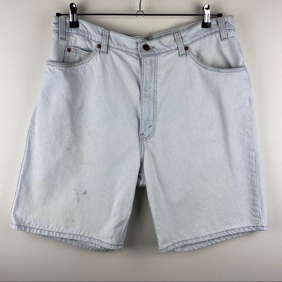 Levi's 550 Orange Tag Vintage Jean Shorts USA Men's Size 38 Stained - Picture 2 of 12